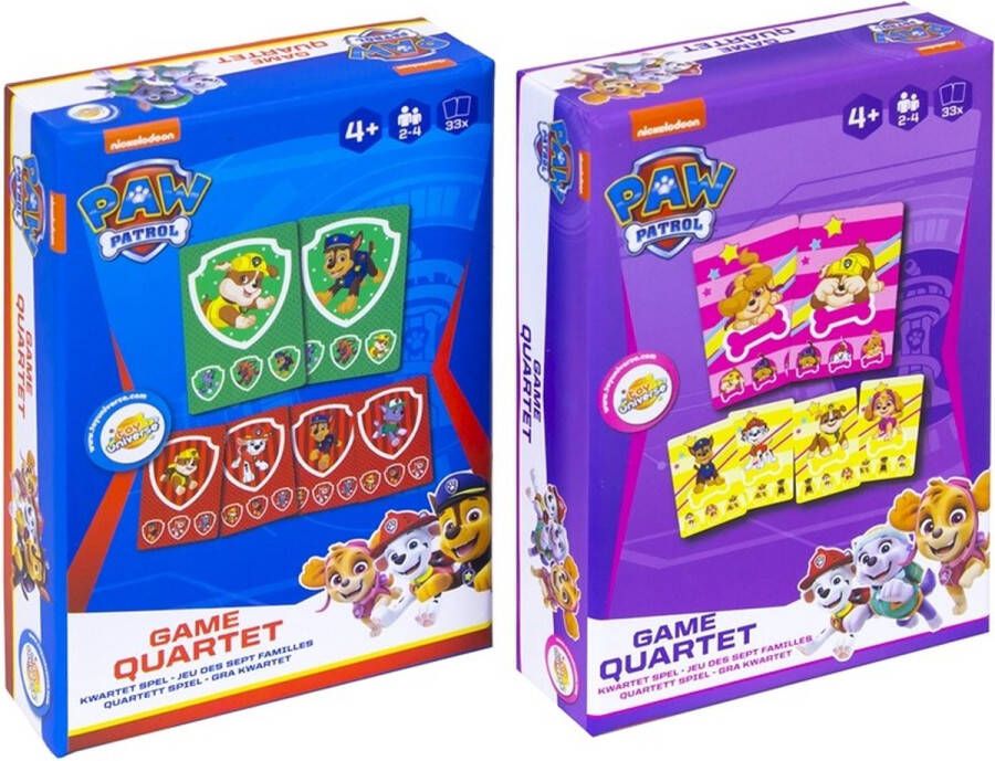 Toy Universe 2x kwartet spel Paw Patrol 8 kwartetten per spel