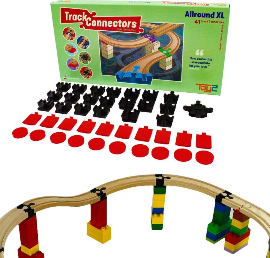 Vedes Allround XL 41 Brio Duplo Adapters Treinbaanonderdelen Houten Treinbaan geschikt voor LEGO DUPLO© HUBELINO Bandits & Angels BioBuddi Hape BRIO© IKEA