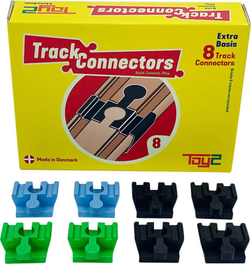 Toy2 8 Basis Brio Duplo Adapters Treinbaanonderdelen Houten Treinbaan geschikt voor LEGO DUPLO© HUBELINO BioBuddi Hape BRIO© IKEA
