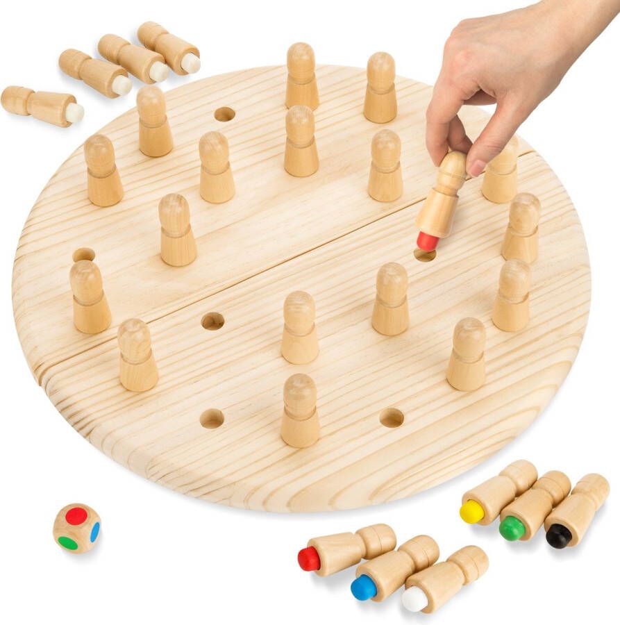 Toyfel Magnus – Houten Memory Schaakspel met Tas 40 cm – Memory Chess Montessori Educatief Speelgoed voor Kinderen Spel voor Logica & Coördinatie
