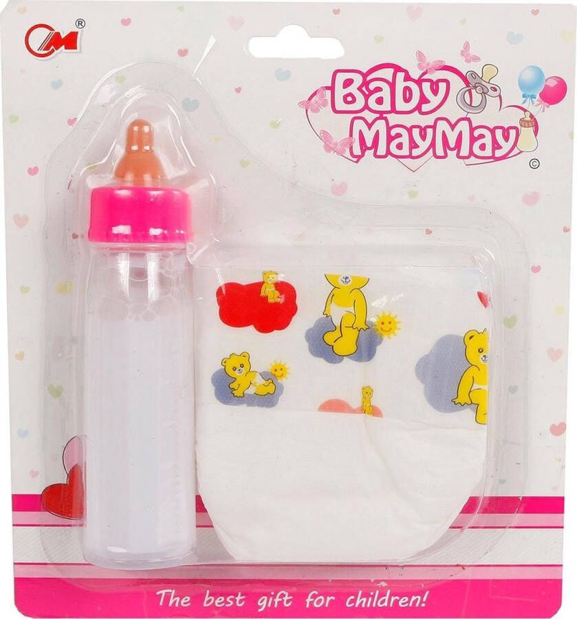 Toys amsterdam Speelset Baby Maymay Meisjes Wit roze 2-delig
