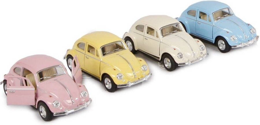 Toys amsterdam VW classical Beetle 1967 pastelkleur metaal met pull-back motor (per stuk)