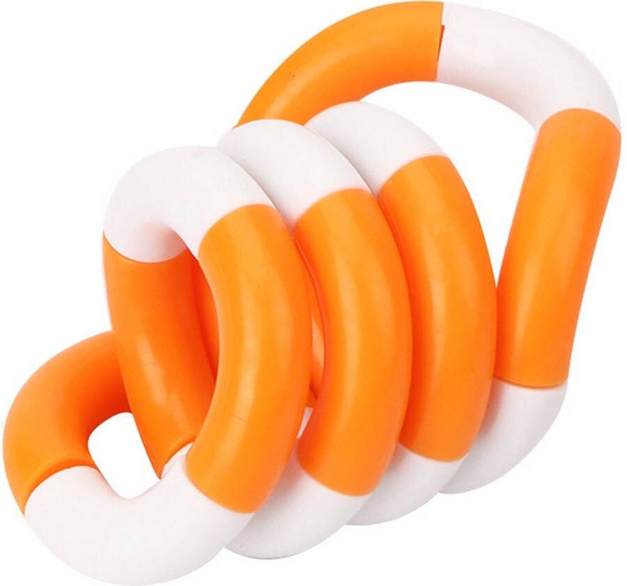 Tozy Teezer Tangl Stress verlagende fidget toy Fidget Toys Oranje Wit Voor jong en oud