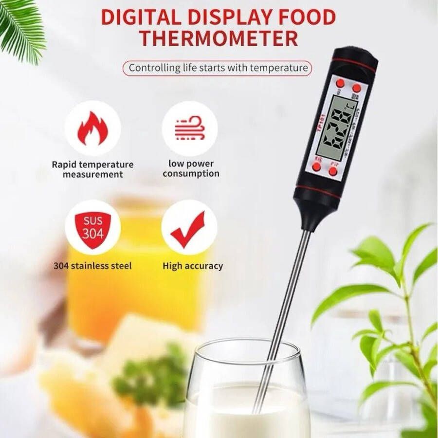 TP 101 Keuken Voedsel Bakken Digitale Thermometer Elektronisch Probe Type Digitale Display Vloeistof Grill Thermometer