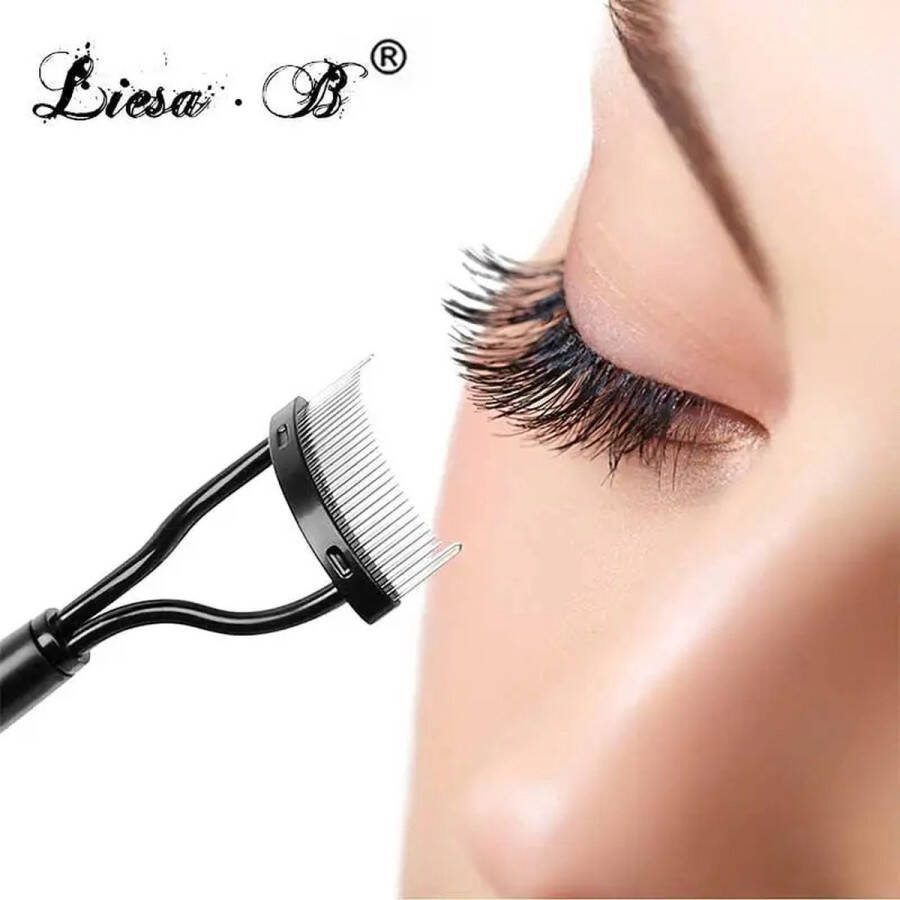 TPT -2stuks Wimper Separator Metalen Tanden Opvouwbare Wimperkruller Makeup Roestvrij Wimper Borstel Kam Mascara Krul Make-Up Tool