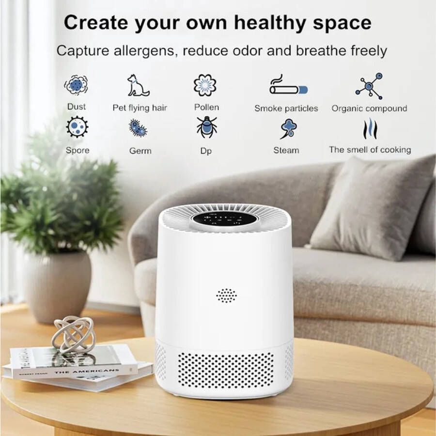 Trade Tree Air Purifier for Living Room Bedroom-Dehumidifier-PM2.5 Portable Indoor Odor Eliminators Purification System-Fine Dust Filter-Carbon Filter