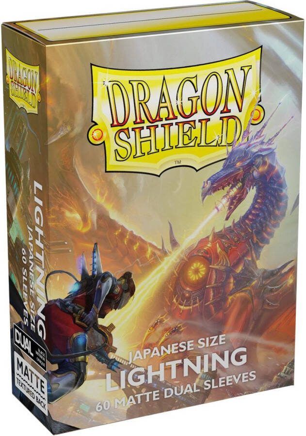 Trading Card Game TCG Sleeves Matte Dual Dragon Shield Lightning (60 Sleeves) (Japanese Size) SLEEVES