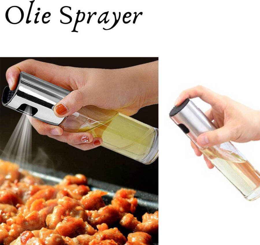 Trading RVS Olijfolie Spray – Verstuiver – Azijn Sprayer – Diffuser – Olijfoliepomp – Olijfolie Fles – BBQ Sprayer Keuken Accesoires Olie Spray Oliespuit – Bakspray Voor Salades en Pastas