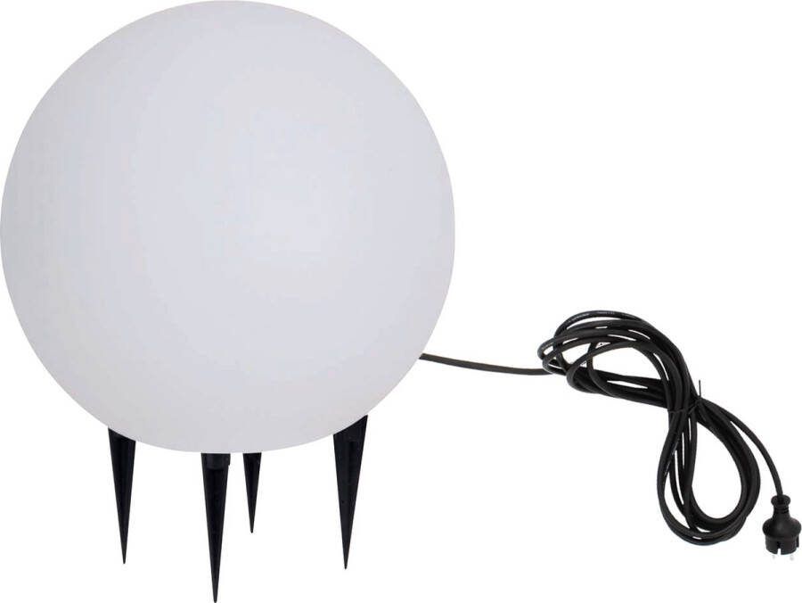 Trango IP65 tuinbal 200WB in wit mat 20cm diameter incl. 1x E27 LED lamp *SNOW* Bollamp incl. ca. 5 meter IP44 kabel tuinlamp lichtbol tuinbal licht bollamp Globe lamp