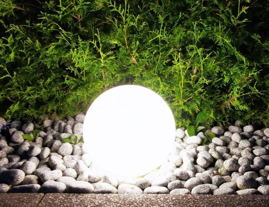 Trango IP65 tuinbal 250GB in 25cm Ø incl. 1x E27 LED lamp *NATURE* bolvormige lamp met ca. 5 meter IP44 kabel tuinlamp lichtbol tuinbal licht bollamp
