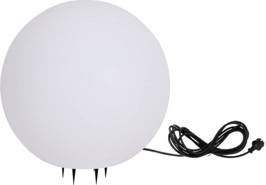Trango IP65 tuinbal 500WB in wit mat 50cm diameter incl. 1x E27 LED lamp *SNOW* Bollamp incl. ca. 5 meter IP44 kabel tuinlamp lichtbol tuinbal licht bollamp Globe lamp