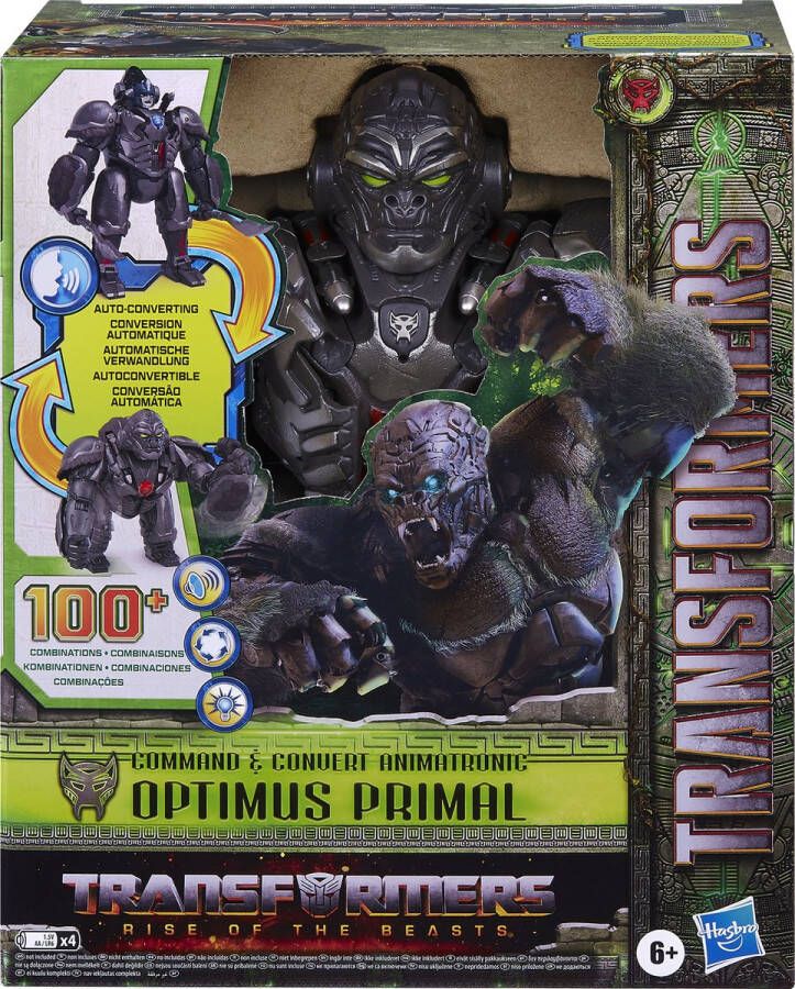 Transformers Rise of the Beasts Command and Convert Animatronic Optimus Primal Actiefiguur