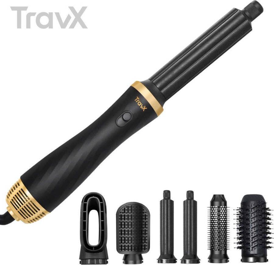 TravX 6 in 1 Fohnborstel Krultang Krulborstel Airstyler Hairwrap Multistyler 2023 Editie