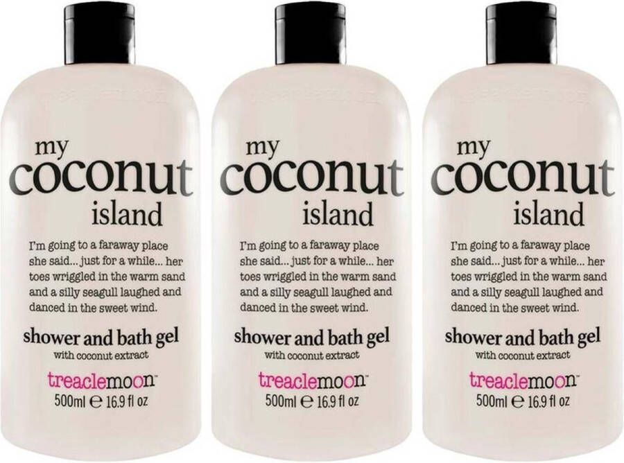 Treaclemoon Bad en Douchegel My Coconut Island 3x500 ml Voordeelverpakking