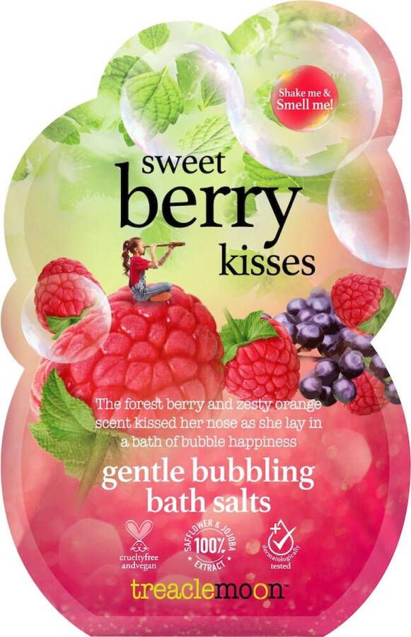 Treaclemoon soft bubbling bath salts sweet berry kisses badzout parels jojoba olie dierproefvrij vegan 80 gram