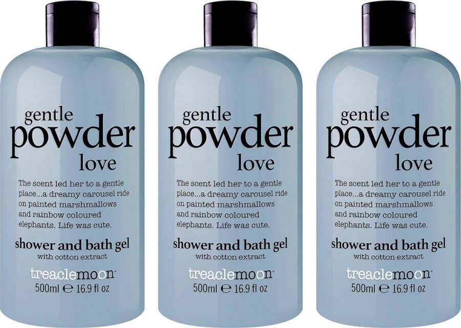 Treaclemoon Douchegel Gentle Powder Love Voordeelverpakking 3 x 500 ml