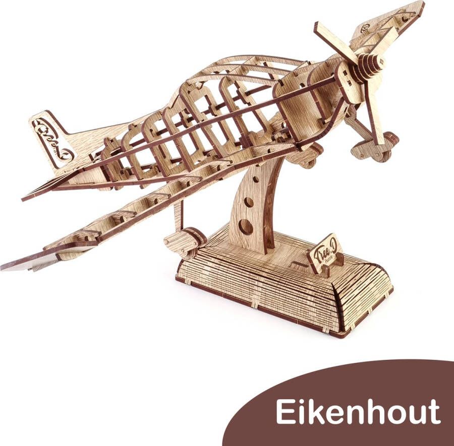 Tree D Puzzle Vliegtuig Eikenhouten Vliegtuig Model Kit Vliegtuig 3D Puzzels voor Volwassenen en Kinderen 3D Puzzel Model Kits voor Volwassenen – Breinbreker