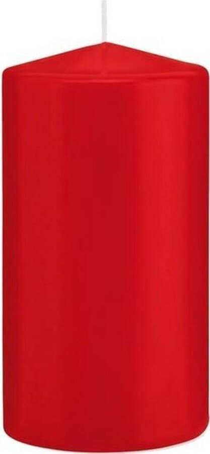 Trend Candles 1x Rode cilinderkaars stompkaars 8 x 15 cm 69 branduren Geurloze kaarsen Woondecoraties