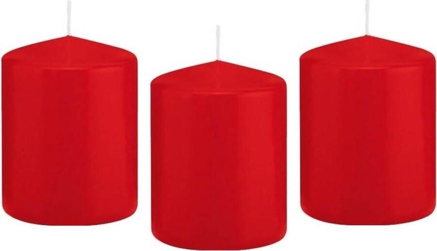 Trend Candles 8x Rode cilinderkaars stompkaars 6 x 8 cm 29 branduren Geurloze kaarsen Woondecoraties