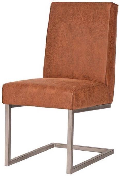 Trend Living LABEL51 Eetkamerstoel Quin Cognac Microvezel Vintage Metaal