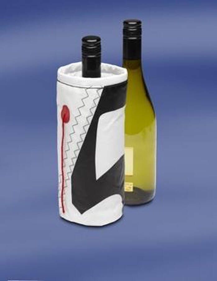 Trend marine Wine Cooler Wijnkoeler van zeildoek opvouwbaar Wit Rood 10x10x23 cm