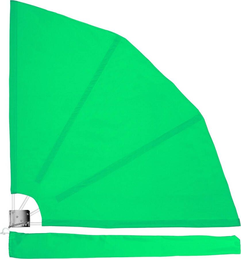 Trend24 Balkonscherm Balkondoek Privacyscherm Zichtbreeknet Inkijkbescherming Zichtdoek Inklapbaar Inclusief bevestiging Polyester Metaal Groen ⌀ 140 cm