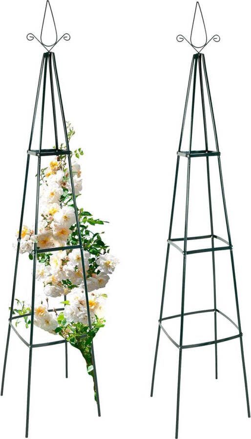 Trend24 Klimop hek Plantenklimrek Klimop rek Rozentoren Rozentorenijzer Klimop Metaal Groen 35 x 35 x 195 cm