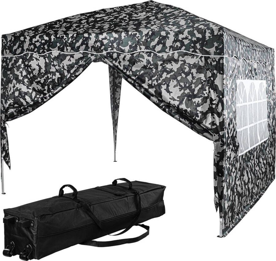 Trend24 Paviljoen Pergola Partytent Prieel Paviljoen partytenten 1.26 kg Polyester Camouflage 300 x 300 cm