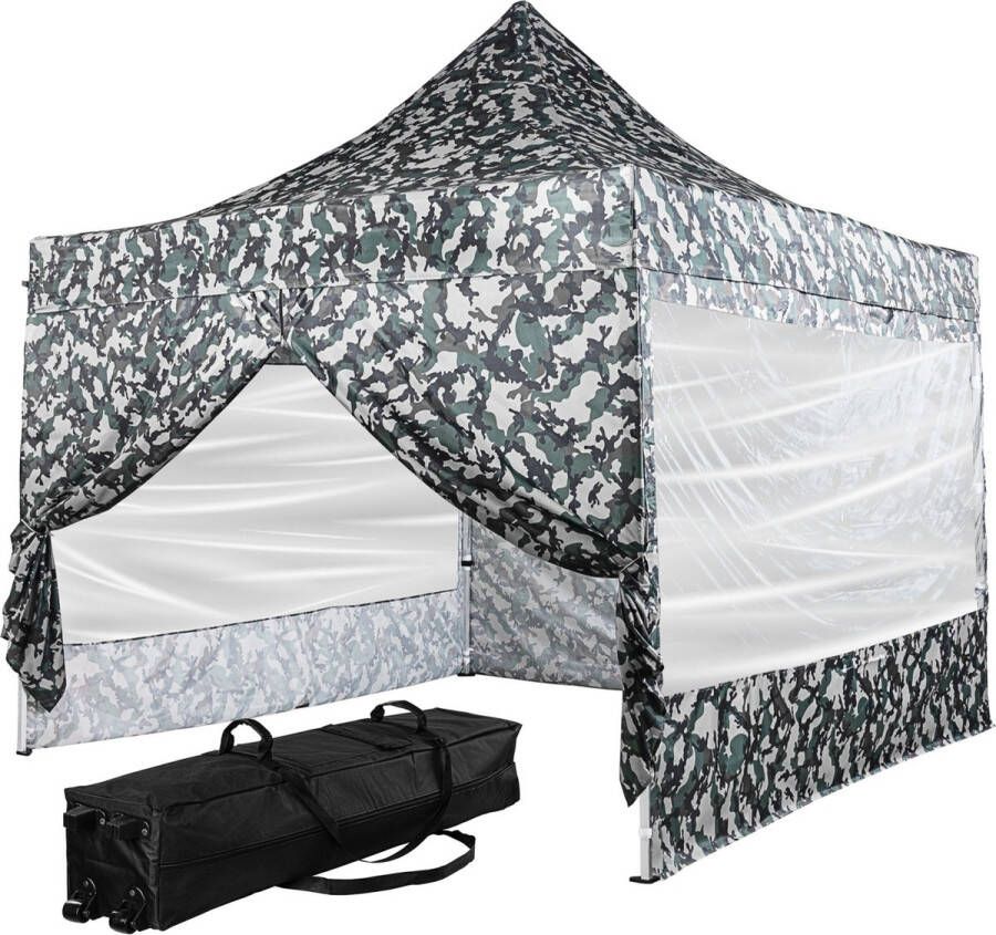 Trend24 Paviljoen Pergola Partytent Prieel Paviljoen partytenten 1.26 kg Polyester Camouflage 300 x 300 cm
