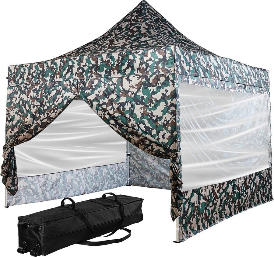 Trend24 Paviljoen Pergola Partytent Prieel Paviljoen partytenten Aluminium Camouflage 300 x 330 cm