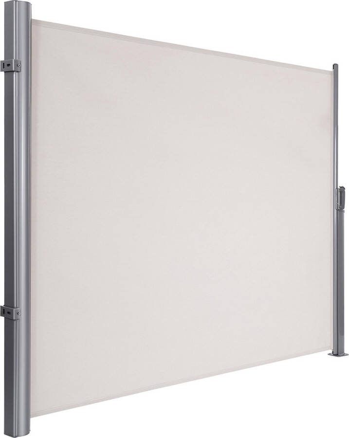 Trend24 Windscherm uittrekbaar Tuinscherm Zijluifel tuin Zonwering Privacyscherm Voor balkon tuin en terras 300 x 180 cm Beige