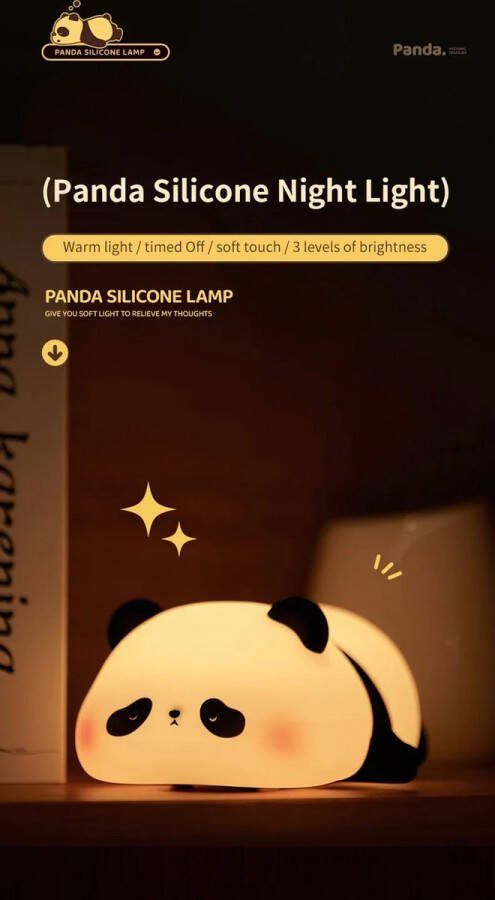 Trendelec Trendélec™ Schattig Panda Nachtlampje LED Voor Kinderen USB