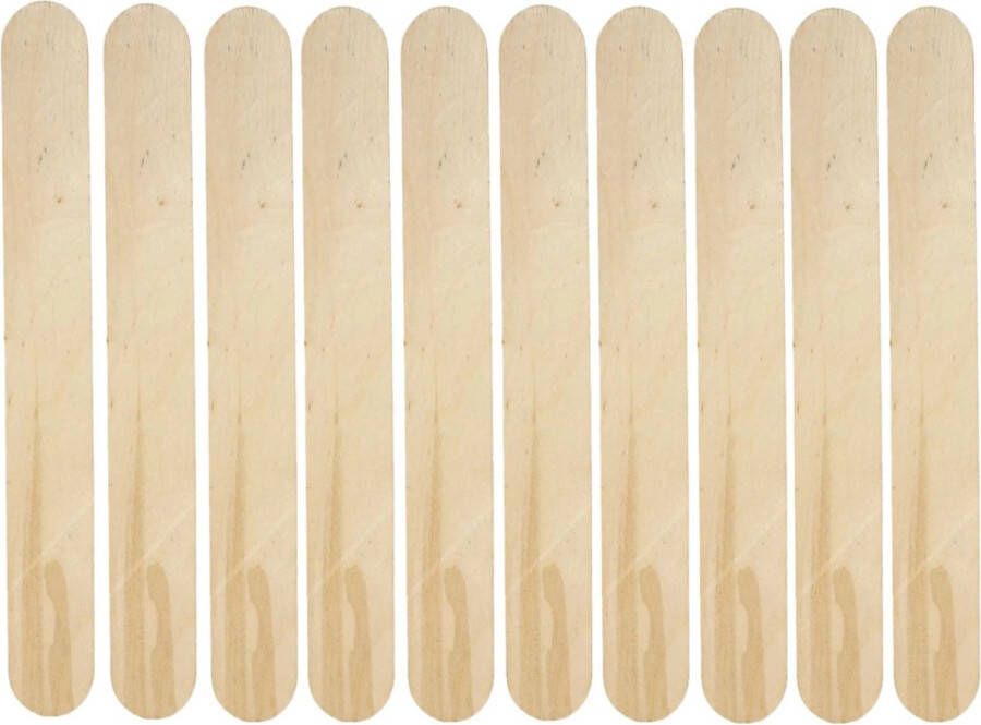 Merkloos 100x naturel hobby knutsel houtjes ijslollie stokjes 20 x 2 5 cm Houten knutselstokjes