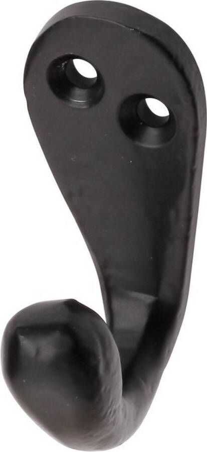 Merkloos Sans marque 1x Luxe kapstokhaken jashaken zwart retro hoogwaardig aluminium 5 1 x 2 cm zwarte kapstokhaakjes garderobe haakjes