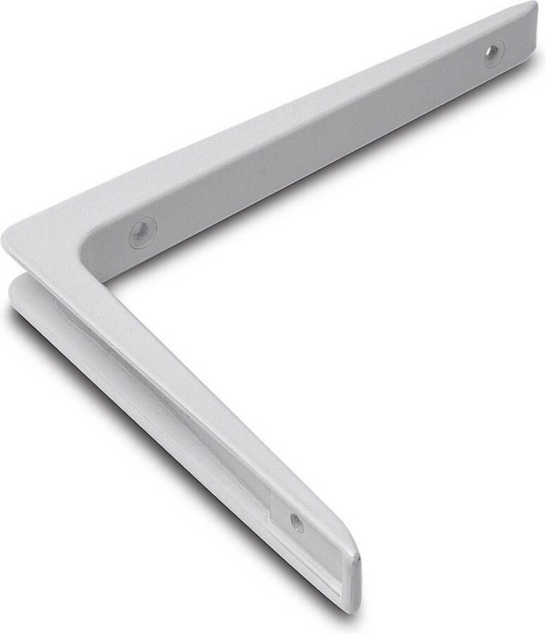 Trendo 2x stuks plankdrager plankdragers aluminium wit 30 x 20 cm schapdragers planksteun planksteunen plankendragers