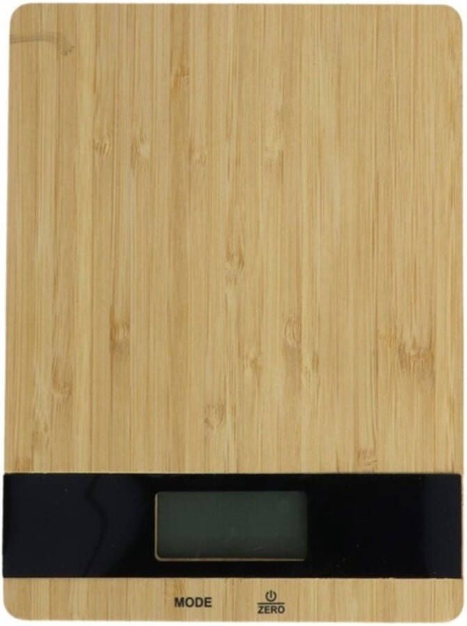 Trendo Digitale keukenweegschaal van bamboe 23 x 17 cm Precisie weegschaal