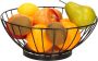 Svenska Living Metalen fruitmand fruitschaal zwart rond 28 cm Fruitschalen - Thumbnail 3