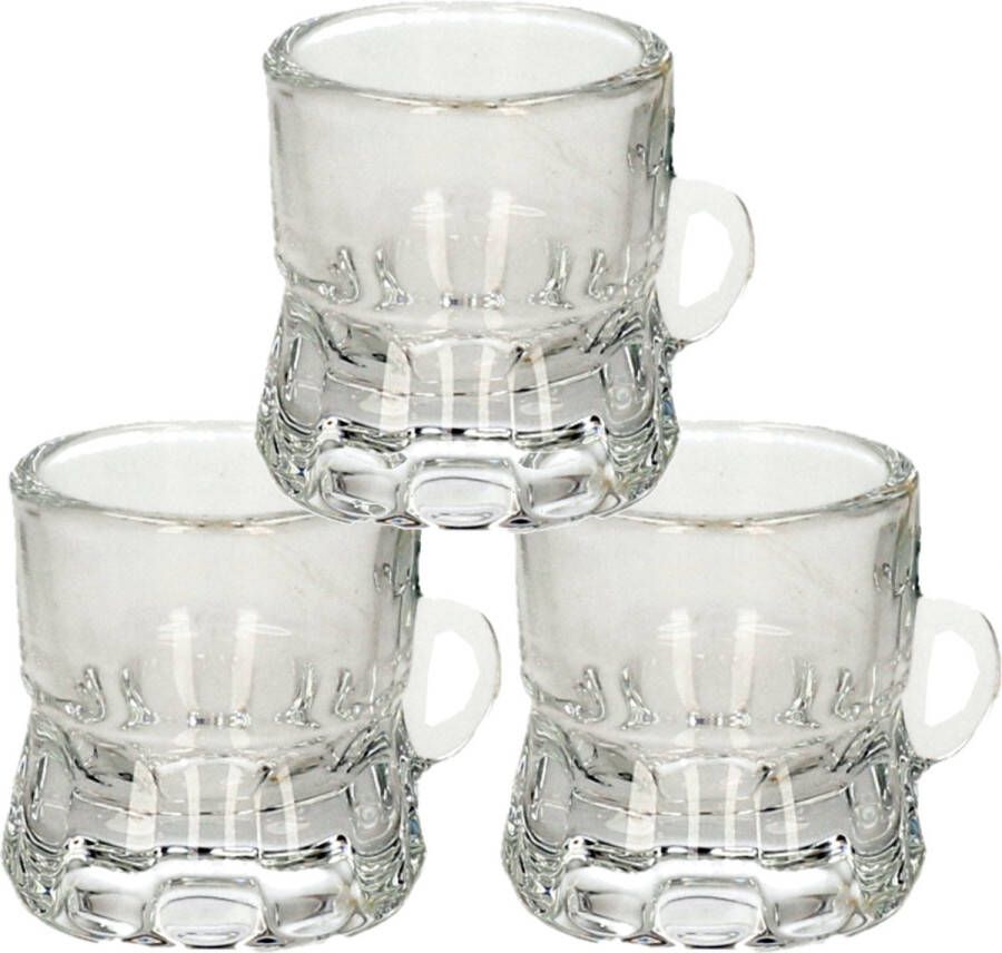 Trendo Set van 6x stuks shotglas vorm bierpul glaasje glas met handvat van 2cl Feestjes verjaardag Oktoberfest