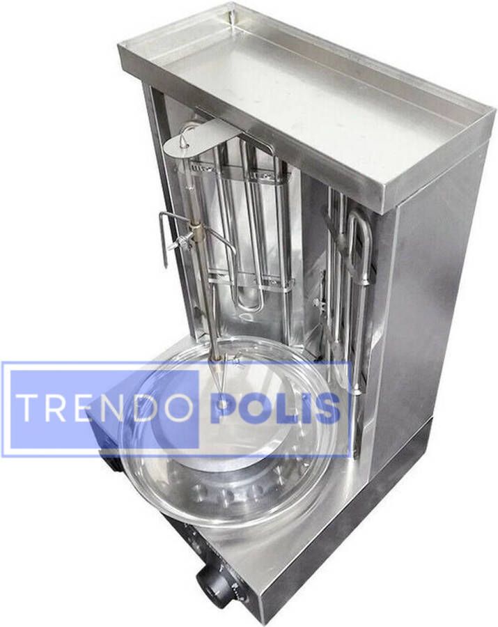 Trendopolis Elektrische Grill Apparaat met Spit Grillplaat Ultieme Grillervaring Perfect voor Gyros Shoarma en Rotisserie Gerechten Verstelbaar Luxe Design