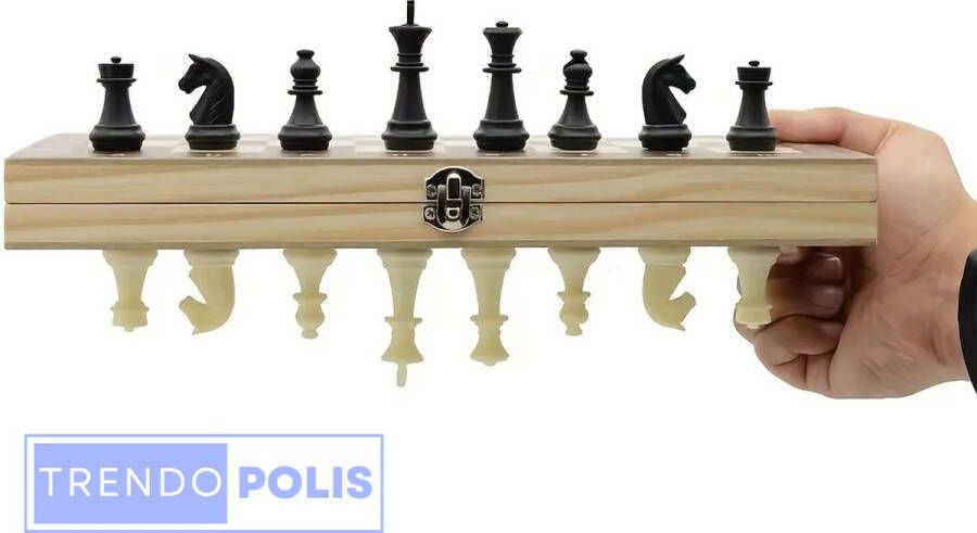Trendopolis Magnetisch Schaakbord met Opslagruimte Schaakspel met Opslag Klassieke Schaakset