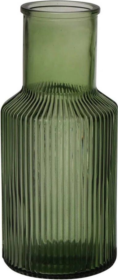Trendoz Bloemenvaas Bottle Amazing Green donkergroen glas D10 x H22 cm