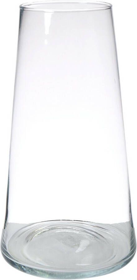 Trendoz Bloemenvaas Donnatella helder transparant glas D24 x H30 cm Taps toelopende vorm