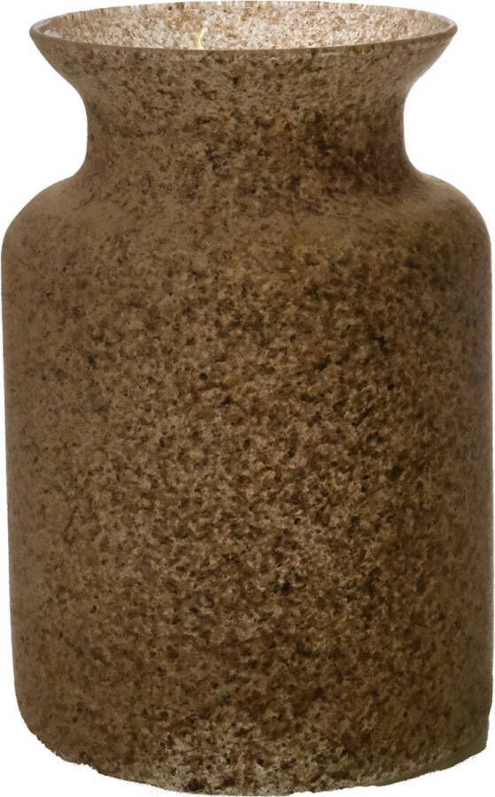 Merkloos Bloemenvaas Dubai beige zand graniet glas D14 x H20 cm Vazen