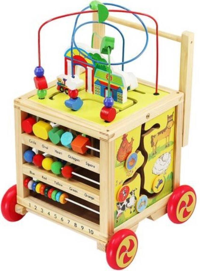 Iso Trade Houten Loopwagen Geschikt Voor 12 Maanden Looptrainer Leerzaam Houten Babyspeelgoed