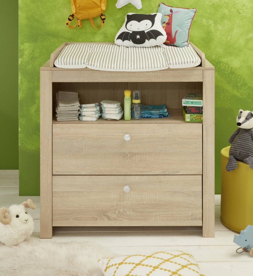 Trendteam smart living babykamer commode olivia 0 x 0 x 0 cm eiken ruw gezaagd licht met veel opbergruimte en royaal aankleedvlak