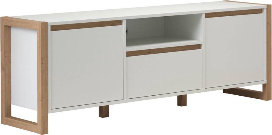 Trendteam smart living Dakota tv-meubel wit ambachtelijk eikenhout afmetingen (gemonteerd B x H x D): 150 x 56 x 40 cm