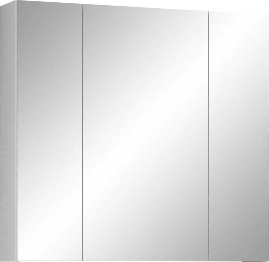 Trendteam smart living spiegelkast hout front: wit hoogglans Body: gerookt zilver 80 x 63 x 16 cm