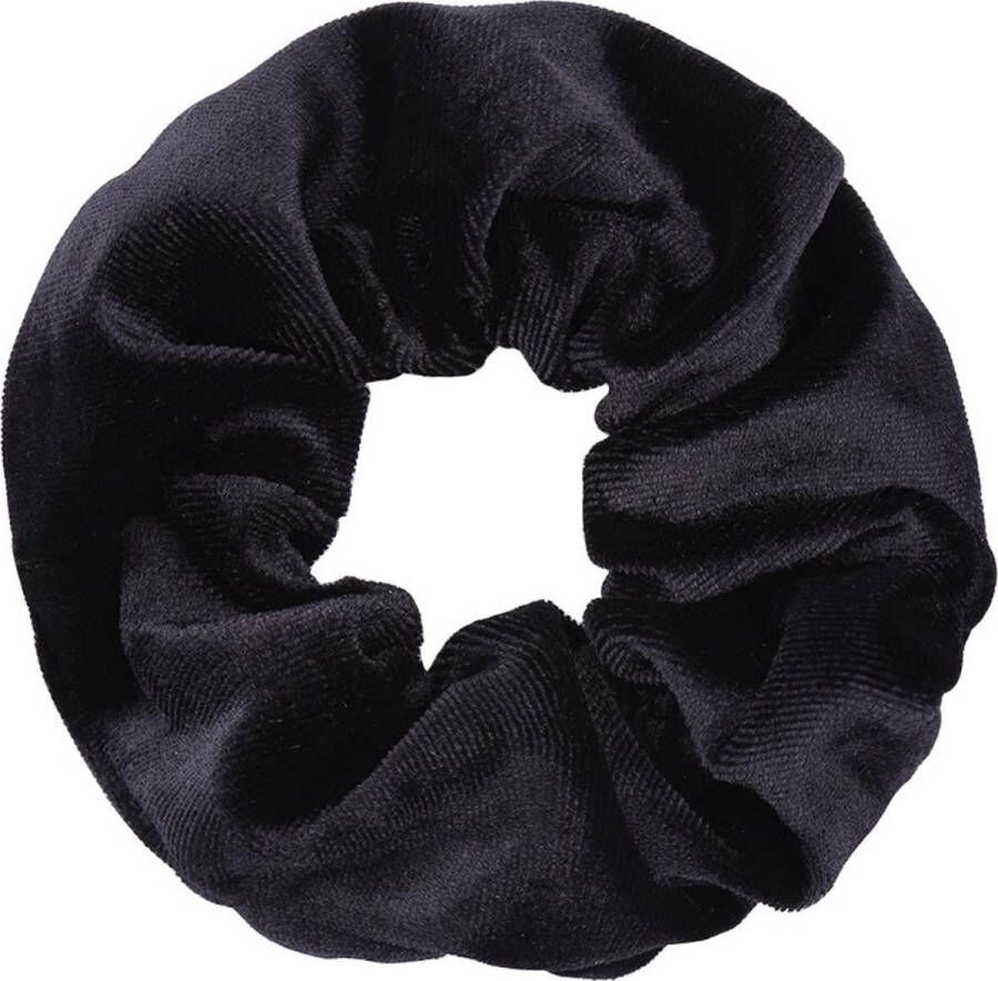 Trendwise Scrunchie Haarelastiek Velvet Black Zwart Wokkel