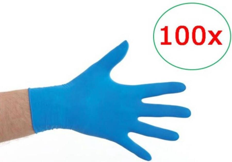 CMT Latex handschoenen gepoederd blauw S t m XL 100 stuks