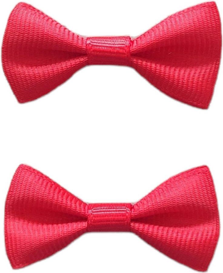Trendy haarspeldjes Baby Haarspeldjes met Strik 2 Haarspeldjes Meisjes Haaraccessoires Setje Haarclips Meisje Rood